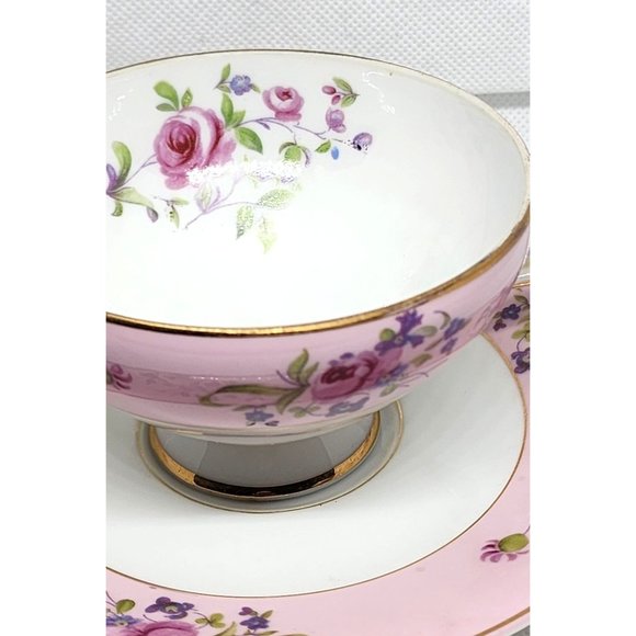 Pink Floral Gold Trim N-C-349 Vintage Teacup & Saucer - Elegant Collectible Set - Picture 7 of 14